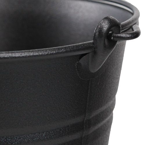 Produkt Ozdobne wiadro metalowe z uchwytem na doniczkę czarne Ø14cm 3szt