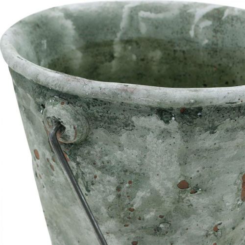 Floristik24 Wiadro dekoracyjne, ceramiczne do sadzenia roślin, dekoracja ogrodu, wiadro do roślin antyczny wygląd Ø13,5cm H12cm 2szt.