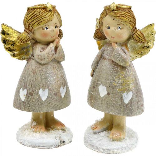 Floristik24 Deco angel anioł bożego narodzenia figurka anioła para aniołów H10cm 2szt)