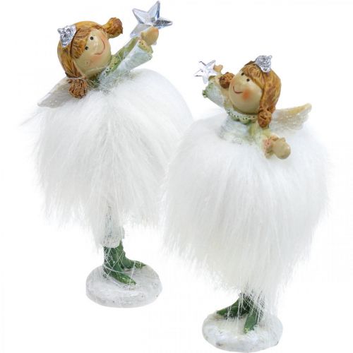 Deco anioł Świąteczny anioł figurka anioła z gwiazdą W12cm 2szt