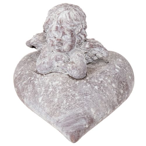 Produkt Dekoracyjna figurka anioła na sercu z odlewu kamiennego 15×13,5×12cm