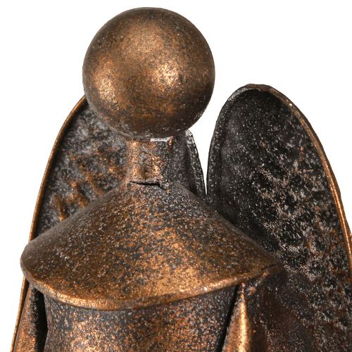 Floristik24 Dekoracyjny aniołek z gwiazdką, metalowy, bożonarodzeniowy z brązu, wys. 52cm