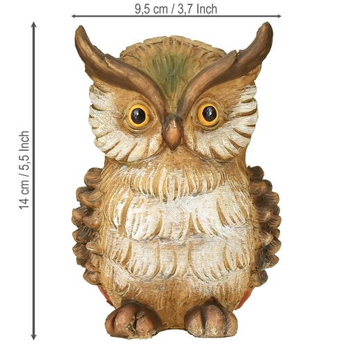 Produkt Dekoracyjna figurka sowy malowana ręcznie na jesień, żywica poliestrowa, wys. 14 cm