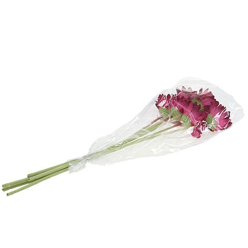 Floristik24 Gerbera dekoracyjna ciemnoróżowa Ø10cm L53cm 6szt.