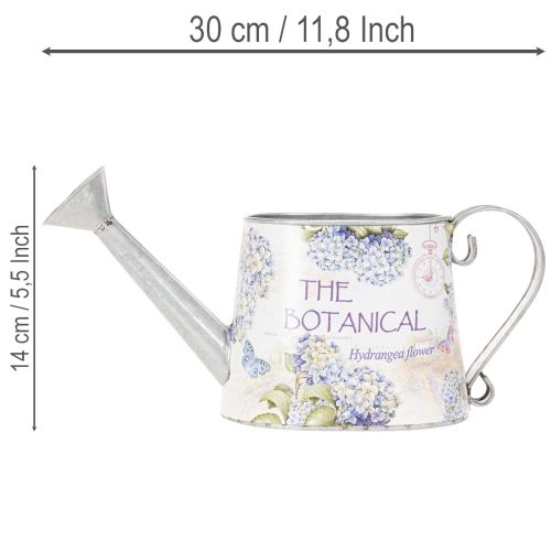Dekoracyjna konewka hortensja metalowa vintage kwiaty 30x11x14,5 cm | Floristik24.pl