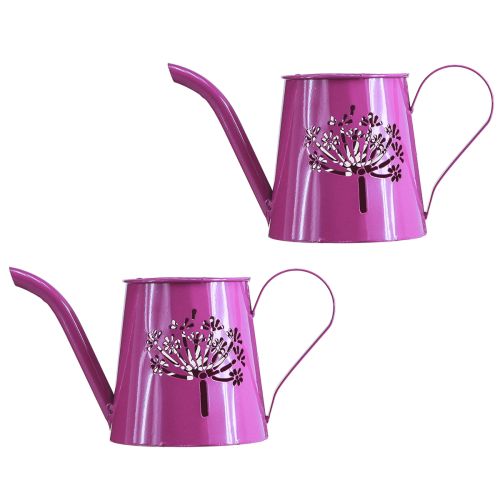 Produkt Dekoracyjna konewka metalowa dzbanek dmuchawiec fioletowy wys. 12cm 2szt