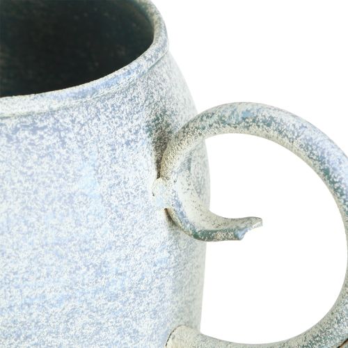 Produkt Dekoracyjna konewka metalowa w kolorze biało-niebieskim 32cmx11cmx18cm