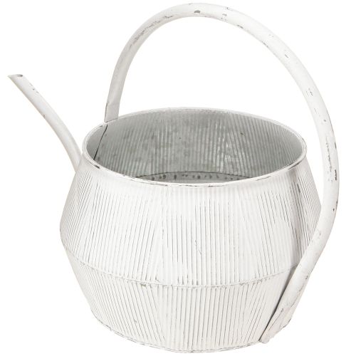 Produkt Dekoracyjna konewka metalowa biała vintage ryflowana dekoracja Ø25cm