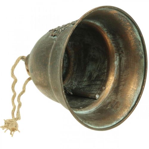Floristik24 Dzwonek ozdobny, dzwonek metalowy, dzwonek złoty do zawieszenia Ø20,5cm W24cm
