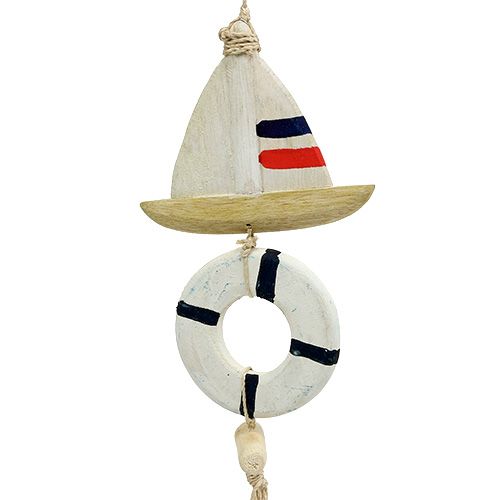 Floristik24 Zawieszka dekoracyjna łódź, muszle L42cm