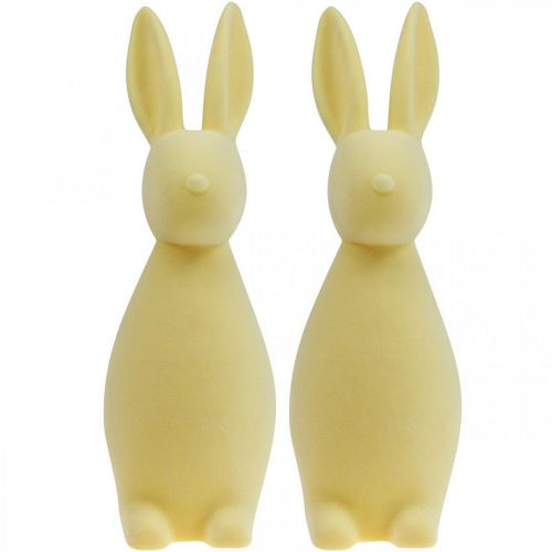 Produkt Dekoracyjny Zając Wielkanocny – 2. Wybór – Flokowany Jasnożółty H29,5 cm 2 szt.