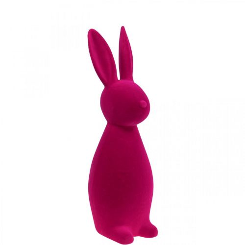 Deco Bunny Deco Easter Bunny Flokowany Różowy W47cm