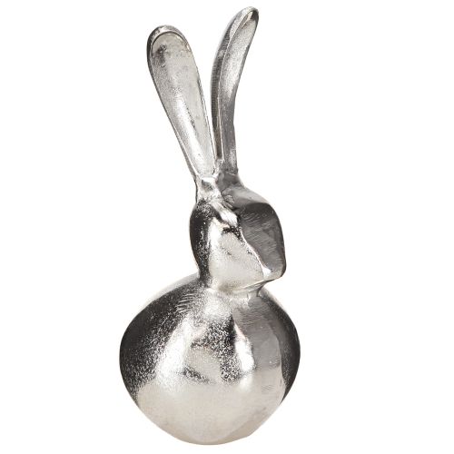 Produkt Dekoracyjny Królik Metalowy Wielkanocny w Srebrze Okrągły Ø12cm H25cm