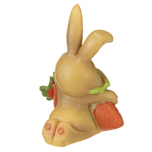 Produkt Dekoracyjny zajączek z marchewką, figurki dekoracyjne wielkanocne, wys. 5,5cm, 6 szt.