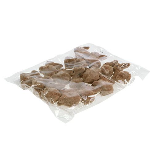 Produkt Króliczki ozdobne 5cm flokowane brązowe 16 szt