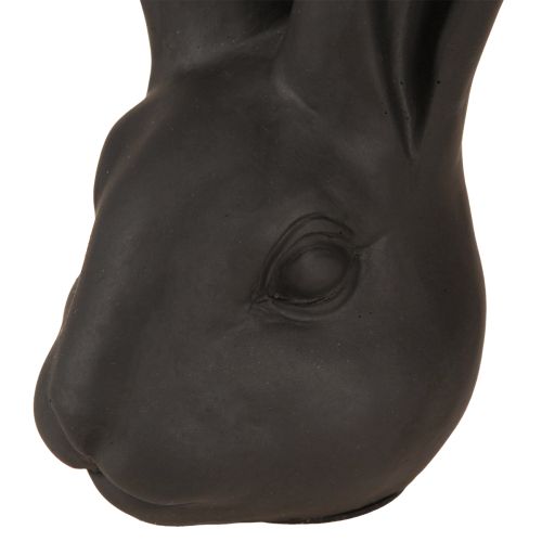 Floristik24 Dekoracja Głowa Królika Wielkanocna Dekoracja Czarny Mat Polyresin 26cm
