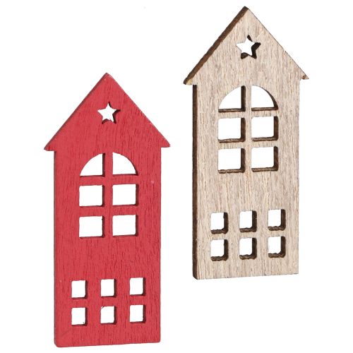 Produkt Dekoracyjna dekoracja domowa rozproszona drewniana w kolorze naturalnej czerwieni 2×4,5cm 72 szt