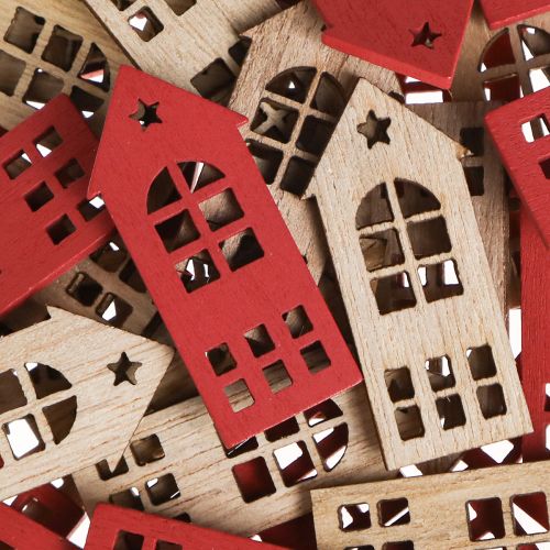 Produkt Dekoracyjna dekoracja domowa rozproszona drewniana w kolorze naturalnej czerwieni 2×4,5cm 72 szt