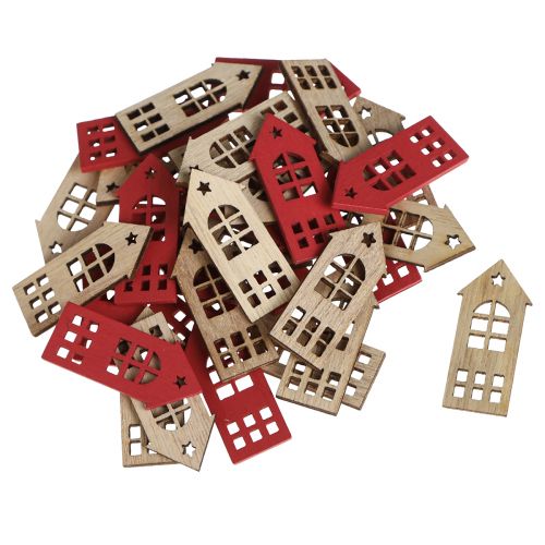 Produkt Dekoracyjna dekoracja domowa rozproszona drewniana w kolorze naturalnej czerwieni 2×4,5cm 72 szt
