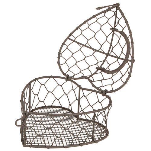 Floristik24 Dekoracyjne serce wykonane z drutu do wypełnienia vintage grey 14×13,5cm