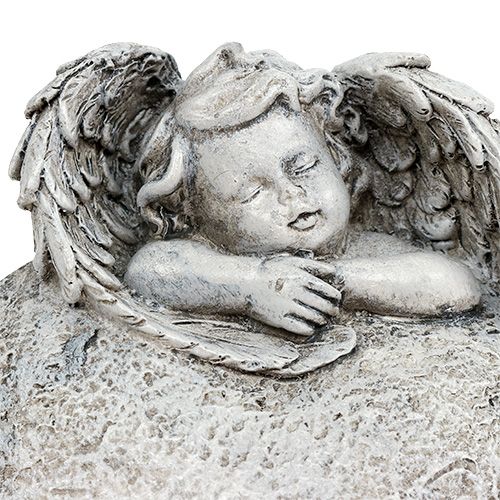 Floristik24 Dekoracyjne serce z aniołkiem szarym 10,5cm 2 szt