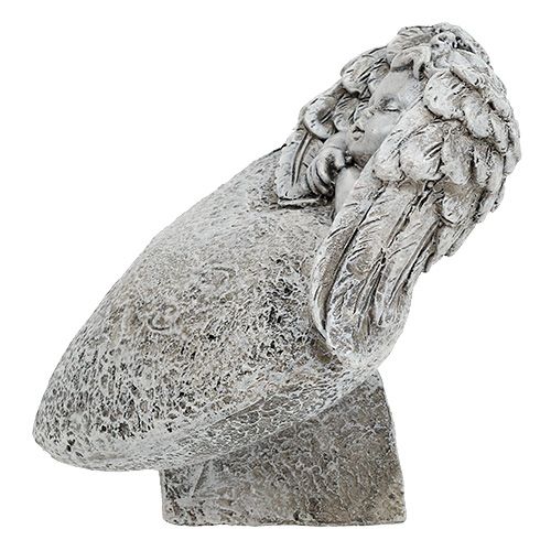 Floristik24 Dekoracyjne serce z aniołkiem szarym 10,5cm 2 szt