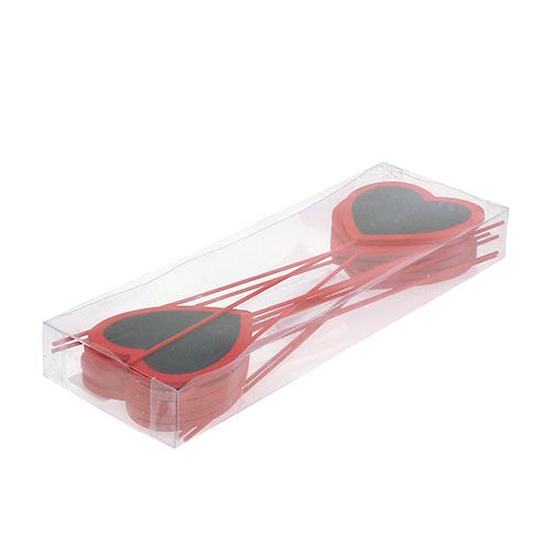 Floristik24 Ozdobne serce do pisania w kolorze czerwonym 9cm x 9cm 12szt.