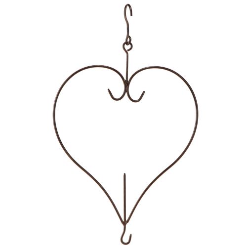 Ozdobne serce do zawieszania, metalowe, w kolorze ciemnobrązowym, wys. 38cm, 2szt