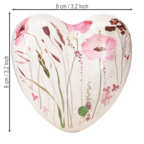 Produkt Dekoracyjne serca ceramiczna dekoracja stołu mak crackle 8cm 3szt