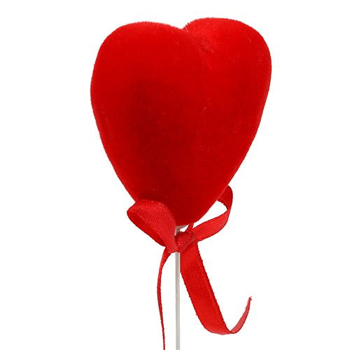 Produkt Ozdobne serca flokowane 6cm czerwone 18 szt