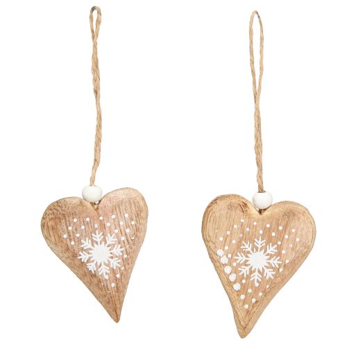 Produkt Dekoracyjne serca do zawieszania ozdób choinkowych drewno 6cm 8 szt