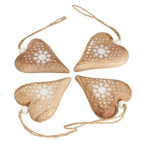 Produkt Dekoracyjne serca do zawieszania ozdób choinkowych drewno 6cm 8 szt