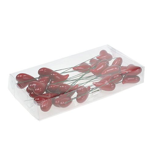 Floristik24 Ozdobne serca do przyklejenia czerwone 5cm 24szt