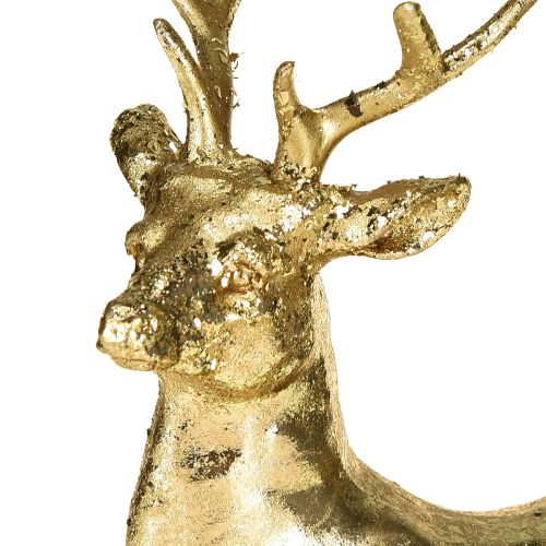 Floristik24 Dekoracyjna figurka jelenia leżącego renifera złota 10,5×7×11,5cm 2 sztuki