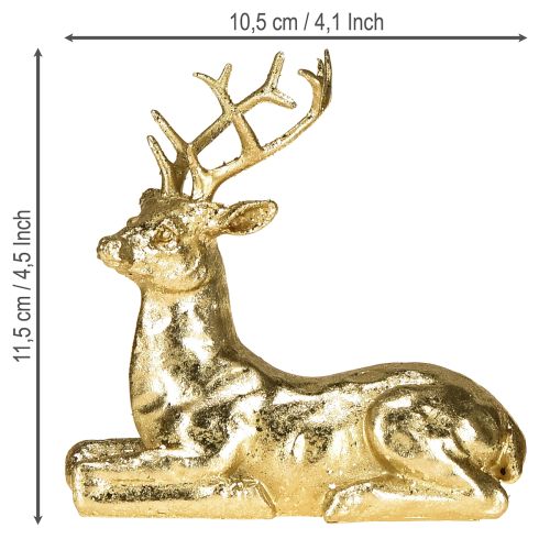 Floristik24 Dekoracyjna figurka jelenia leżącego renifera złota 10,5×7×11,5cm 2 sztuki