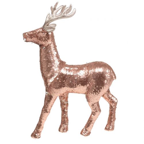 Floristik24 Deco Jeleń z cekinami Rose Gold H46cm
