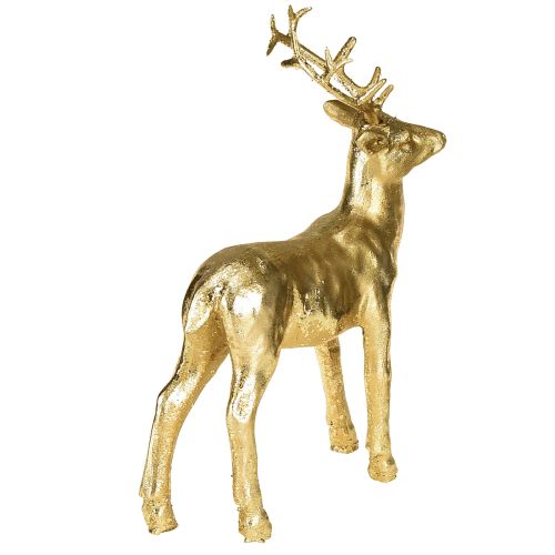 Produkt Dekoracyjna figurka jelenia stojącego renifera złota 10,5×4,5×16cm 2 sztuki