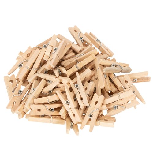 Floristik24 Klamerki ozdobne drewniane 3cm, naturalne, 72 sztuki