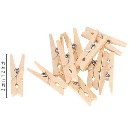 Produkt Klamerki ozdobne drewniane 3cm, naturalne, 72 sztuki