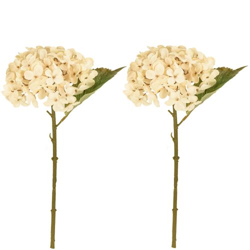 Produkt Hortensje dekoracyjne sztuczne kremowe kwiaty jedwabne 34cm 2szt