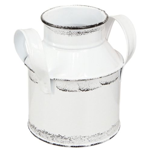 Produkt Dzbanek dekoracyjny z uchwytami metalowy biały, czarny wys. 13cm 2szt