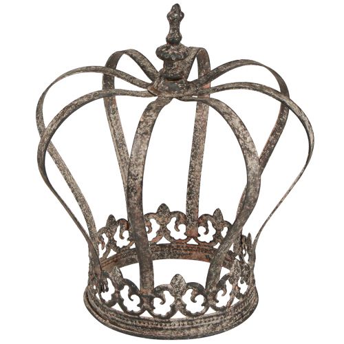 Floristik24 Dekoracyjna korona antyczny wygląd metalowa dekoracja rdza Ø19,5cm H22cm