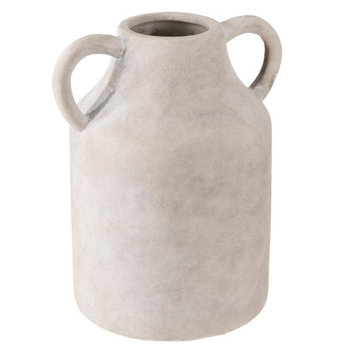 Produkt Dekoracyjna doniczka z ceramiki w kolorze beżowym Ø14,5cm H22cm
