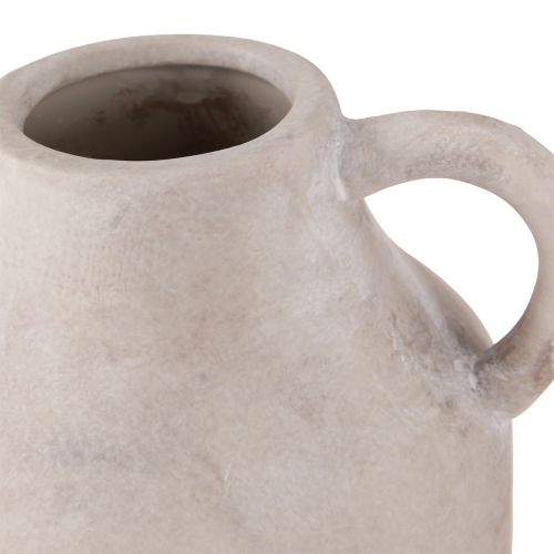 Produkt Dekoracyjna doniczka z ceramiki w kolorze beżowym Ø14,5cm H22cm