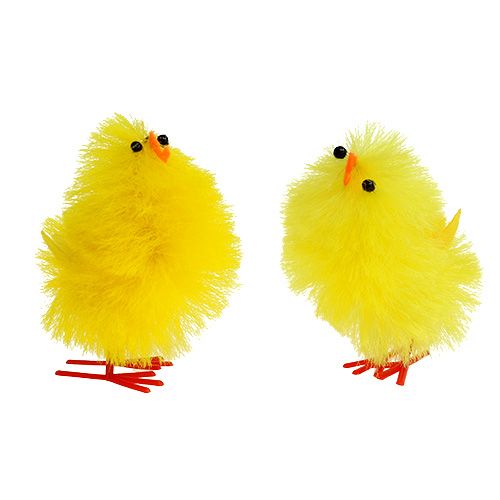 Floristik24 Chenille deco chick żółty 6,5cm 6szt