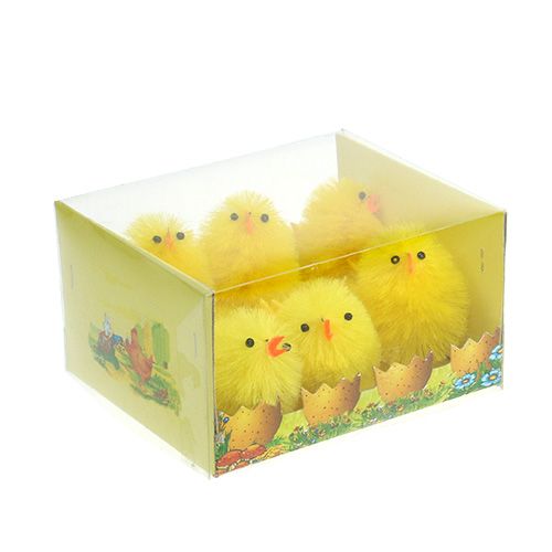 Floristik24 Chenille deco chick żółty 6,5cm 6szt