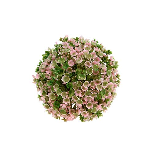 Floristik24 Mini kula dekoracyjna różowo-zielona sztuczna Ø10cm 1 szt