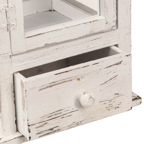 Floristik24 Latarnia dekoracyjna vintage z szufladą biała 20×20cm W51cm