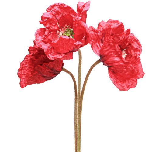 Floristik24 Deco Poppy Duże Sztuczne Kwiaty Czerwone Maki 88cm 3 Szt