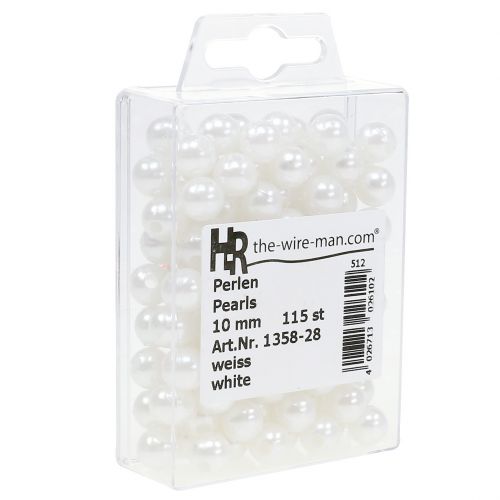 Produkt Koraliki dekoracyjne białe Ø10mm 115 szt
